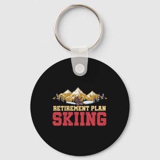 Retirement Plan Skiing Vintage Sunset Retro Skier  キーホルダー