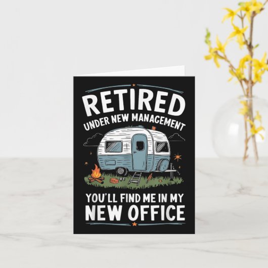 Retirement Retired Funny Camper Camp Camping , Sma カード (黄色い花)