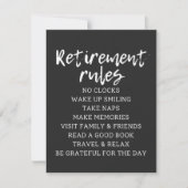 Retirement Rules Sign, Retirement Gift Sign (正面)