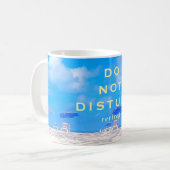 Retirement Summer Beach Blue White Gift コーヒーマグカップ (正面左)