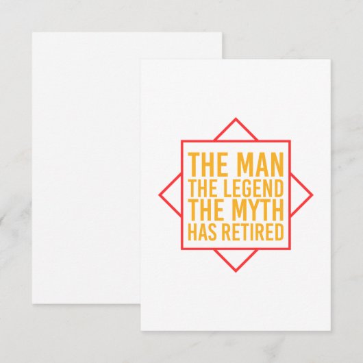 Retirement The Man The Myth The Legend has retired 出欠カード (正面/裏面)