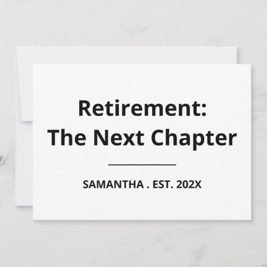 Retirement: The Next Chapter Funny Retirement Card カード (正面)