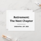 Retirement: The Next Chapter Funny Retirement Card カード (正面/裏面インサイチュ)