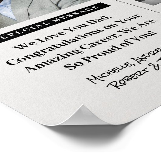 Retirement Times Newspaper Poster for Framed Gift ポスター (角)