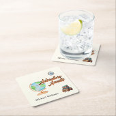 Retirement Travel Adventure Awaits Globe  スクエアペーパーコースター (インサイチュ)