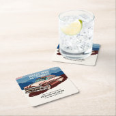 Retirement Travel Retro Classic Car Theme  スクエアペーパーコースター (インサイチュ)