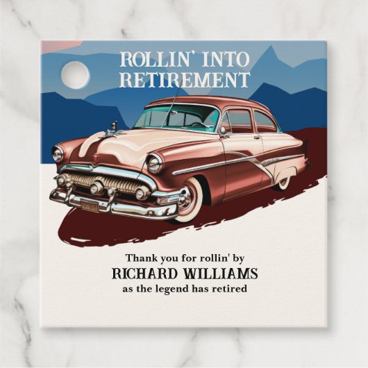 Retirement Travel Retro Classic Car Theme  フェイバータグ (正面)