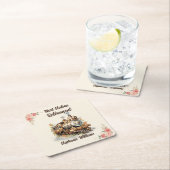 Retirement Travel Themed Party Vintage Train スクエアペーパーコースター (インサイチュ)