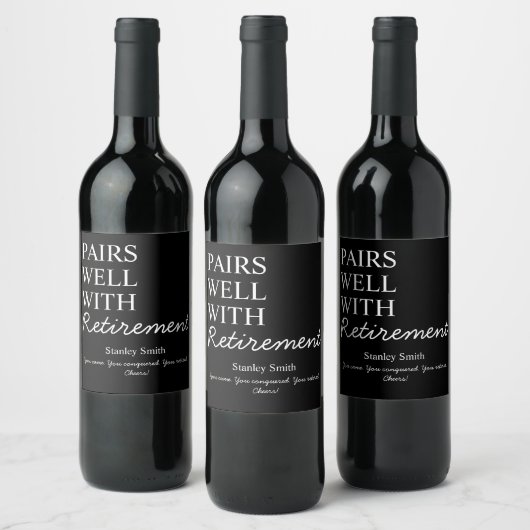 Retirement Wine Label – Cheers & Congrats ワインラベル (ボトル)