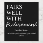 Retirement Wine Label – Cheers & Congrats ワインラベル (シングルラベル)