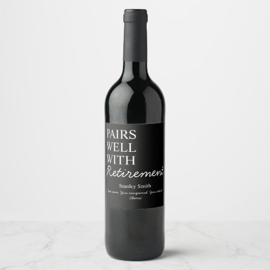 Retirement Wine Label – Cheers & Congrats ワインラベル (正面)