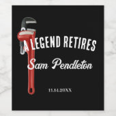 Retirement Wine Label For A Plumber ワインラベル (シングルラベル)