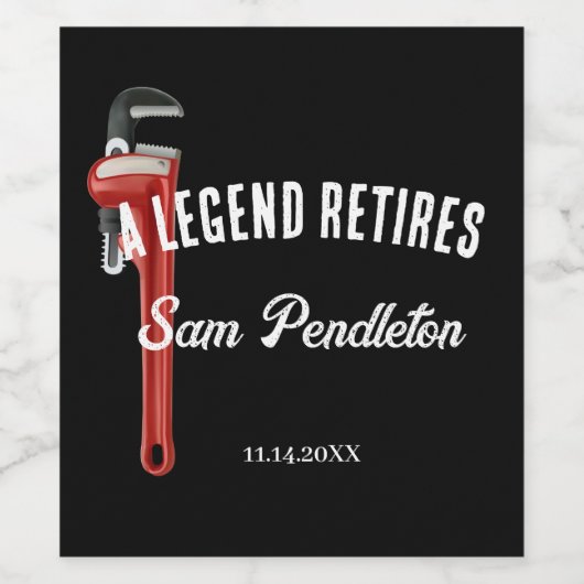 Retirement Wine Label For A Plumber ワインラベル (シングルラベル)
