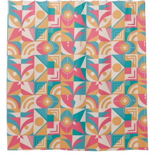 Reto幾何模様シャワーカーテン シャワーカーテン (正面)