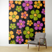 Reto 1960sスタイル中花モダン柄 タペストリー (インサイチュ)