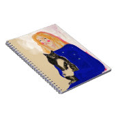 retrato de mujer con gato arte ノートブック (右側)