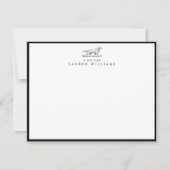 Retriever Dog Sketch Black Border Note Card 招待状 (正面)