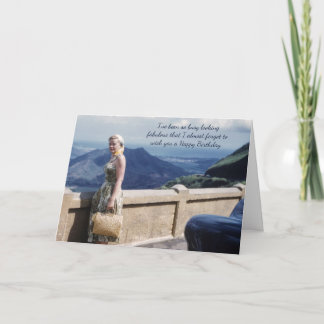 Retroすばらしい誕生日のユーモアのかわいらしい女性 カード