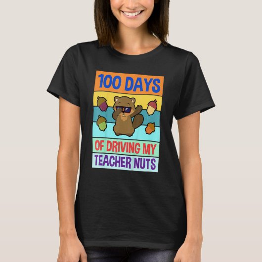 Retro 100 Days of Driving My Teacher Nuts Dabbing Tシャツ (正面)