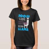 Retro 100 Days Of School No Prob Llama Cute Studen Tシャツ (正面)