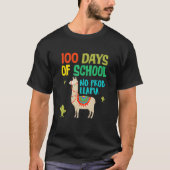 Retro 100 Days Of School No Prob LLAMA Shirt Tシャツ (正面)