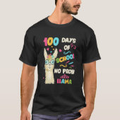 Retro 100th Day Of School No Prob Lama 100 Days Sm Tシャツ (正面)