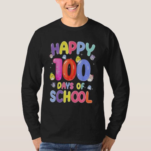 Retro 100th Day Of School Teachers Kids Child Happ Tシャツ (正面)