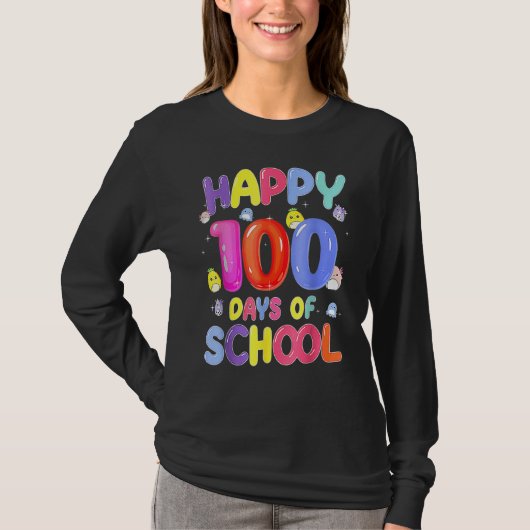 Retro 100th Day Of School Teachers Kids Child Happ Tシャツ (正面)