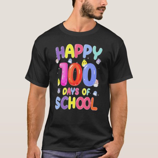Retro 100th Day Of School Teachers Kids Child Happ Tシャツ (正面)