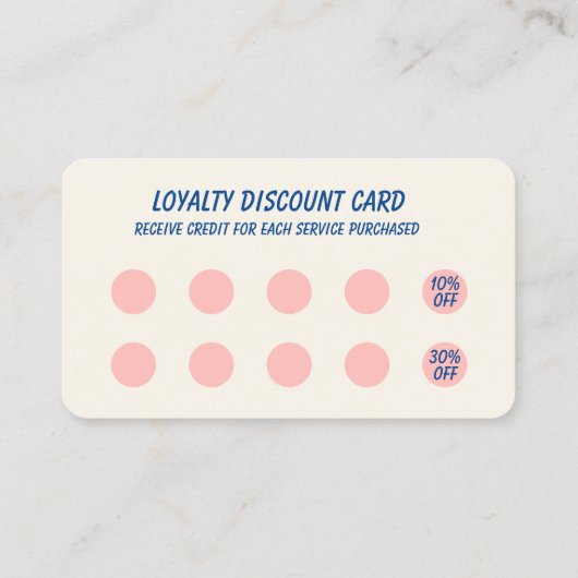 Retro 10 Punch Loyalty Card 名刺 (裏面)