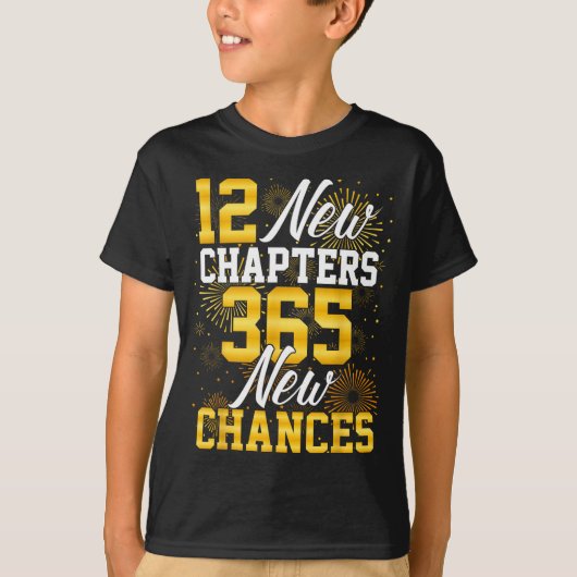 Retro 12 New Chapters 365 New Chances Happy New Ye Tシャツ (正面)