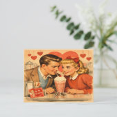 Retro 1950s American Valentine's Day Postcard ポストカード (スタンド正面)
