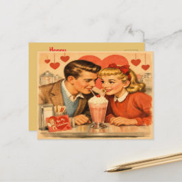 Retro 1950s American Valentine's Day Postcard ポストカード