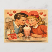 Retro 1950s American Valentine's Day Postcard ポストカード (正面)
