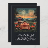 Retro 1950s Backyard BBQ Scene – Nostalgic 4th of 招待状 (正面/裏面)