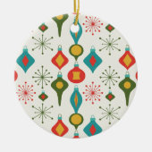 Retro 1950s Baubles Pattern Christmas Decor セラミックオーナメント (正面)