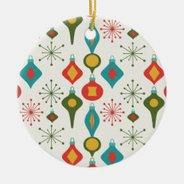 Retro 1950s Baubles Pattern Christmas Decor セラミックオーナメント