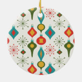 Retro 1950s Baubles Pattern Christmas Decor セラミックオーナメント (裏面)