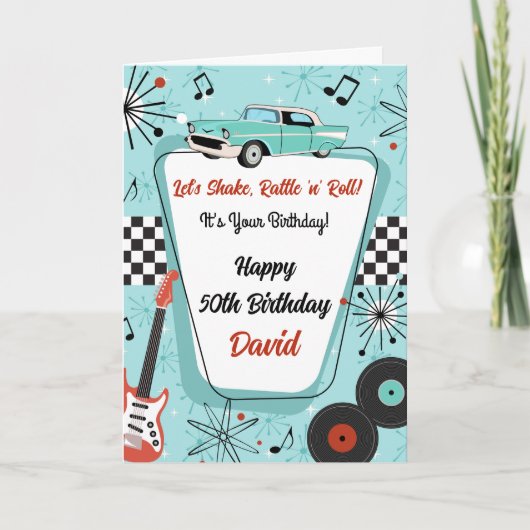 Retro 1950's Diner Birthday カード (正面)