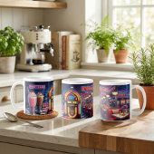 Retro 1950s Diner Neon コーヒーマグカップ