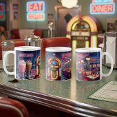 Retro 1950s Diner Neon コーヒーマグカップ