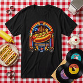 Retro 1950s Diner - Neon Jukebox Hot Dog トライブレンドTシャツ