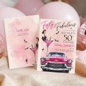 Retro 1950's Fifty & Fabulous Glam 50th Birthday 招待状