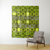 Retro 1950s Geometric Pattern Chartreuse タペストリー (インサイチュ)