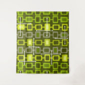 Retro 1950s Geometric Pattern Chartreuse タペストリー (正面)