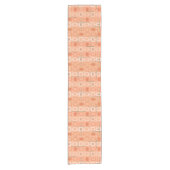 Retro 1950s Geometric Pattern Orange ショートテーブルランナー (正面)