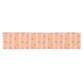 Retro 1950s Geometric Pattern Orange ショートテーブルランナー (横)