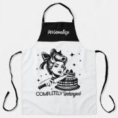 Retro 1950s Glam Girl Funny Quote Pop Art エプロン (正面)
