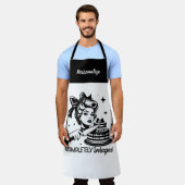 Retro 1950s Glam Girl Funny Quote Pop Art エプロン (着用した状態)