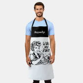 Retro 1950s Glam Girl Funny Sarcastic Quote エプロン (着用した状態)